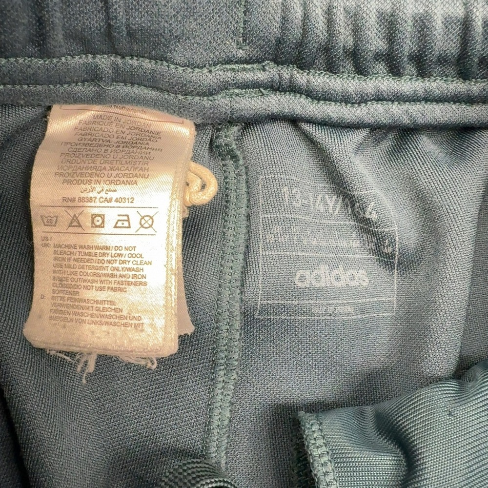 Adidas Track Pants Youth XL Blue Polyester 3 Stripe Tapered Ankle Zip Athletic - Picture 5 of 8